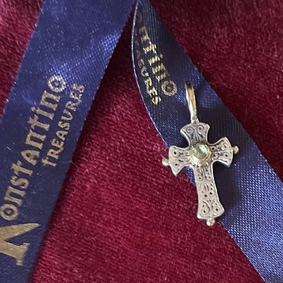 Konstantino Sterling Silver and 18K gold Etruscan style cross made in Greece - Picture 2 of 8